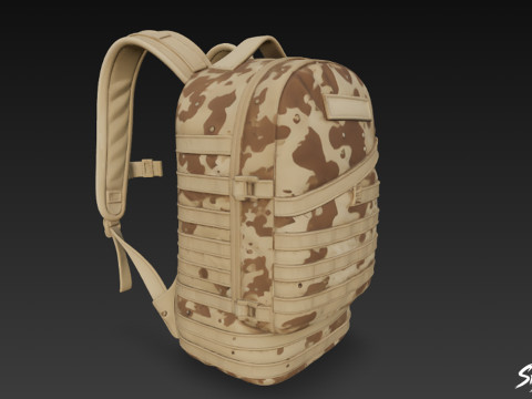 Mochila de camuflaje del desierto Modelo 3D