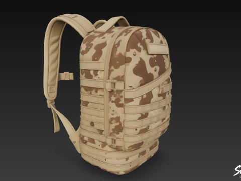 Desert Camo Backpack 3D Model
