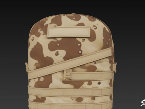 Desert Camo Backpack 3D Model