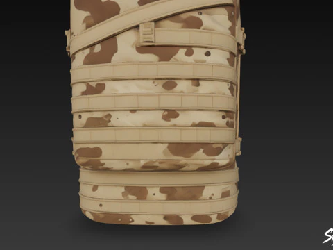 Desert Camo Backpack 3D Model