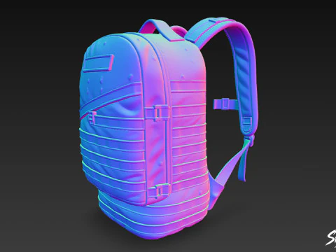Desert Camo Backpack 3D Model