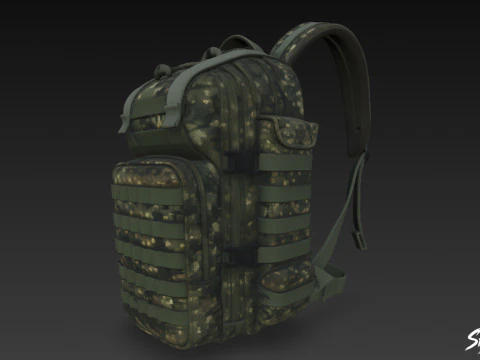 Digital Camo Backpack 3D Model