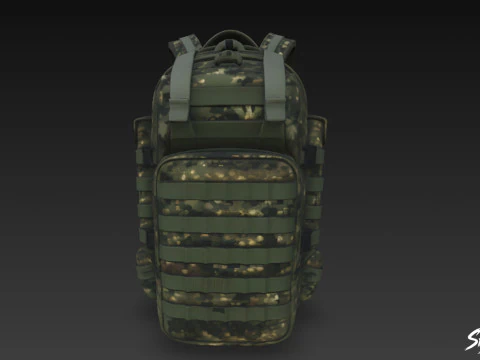 Digital Camo Backpack 3D Model