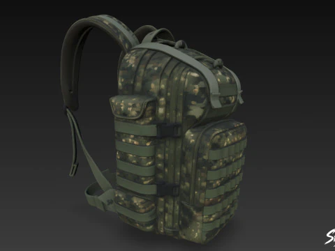 Digital Camo Backpack 3D Model
