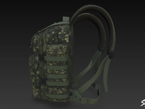 Digital Camo Backpack 3D Model