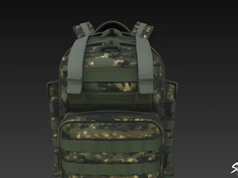 Digital Camo Backpack 3D Model