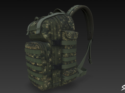 Digitaler Camo-Rucksack 3D Modell