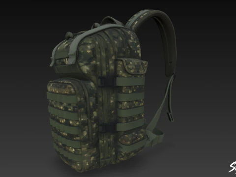Digital Camo Backpack 3D Model
