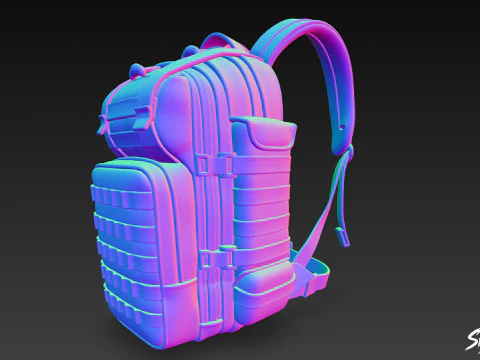 Digital Camo Backpack 3D Model