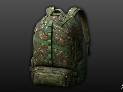 Ransel Kamuflase Hutan Model 3D