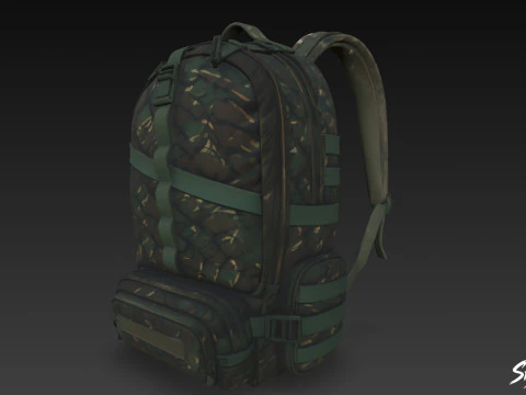 Forest Camo Backpack 3D Model