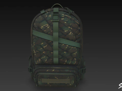 Forest Camo Backpack 3D Model