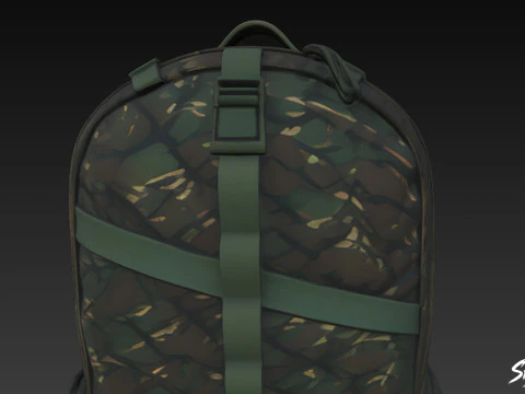 Forest Camo Backpack 3D Model