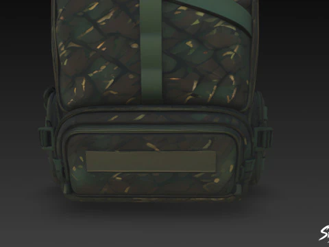 Forest Camo Backpack 3D Model