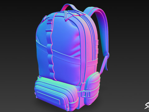 Лісовий камуфляжний рюкзак 3D Модель