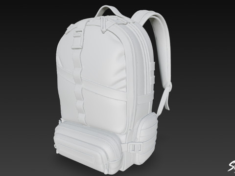 Лісовий камуфляжний рюкзак 3D Модель
