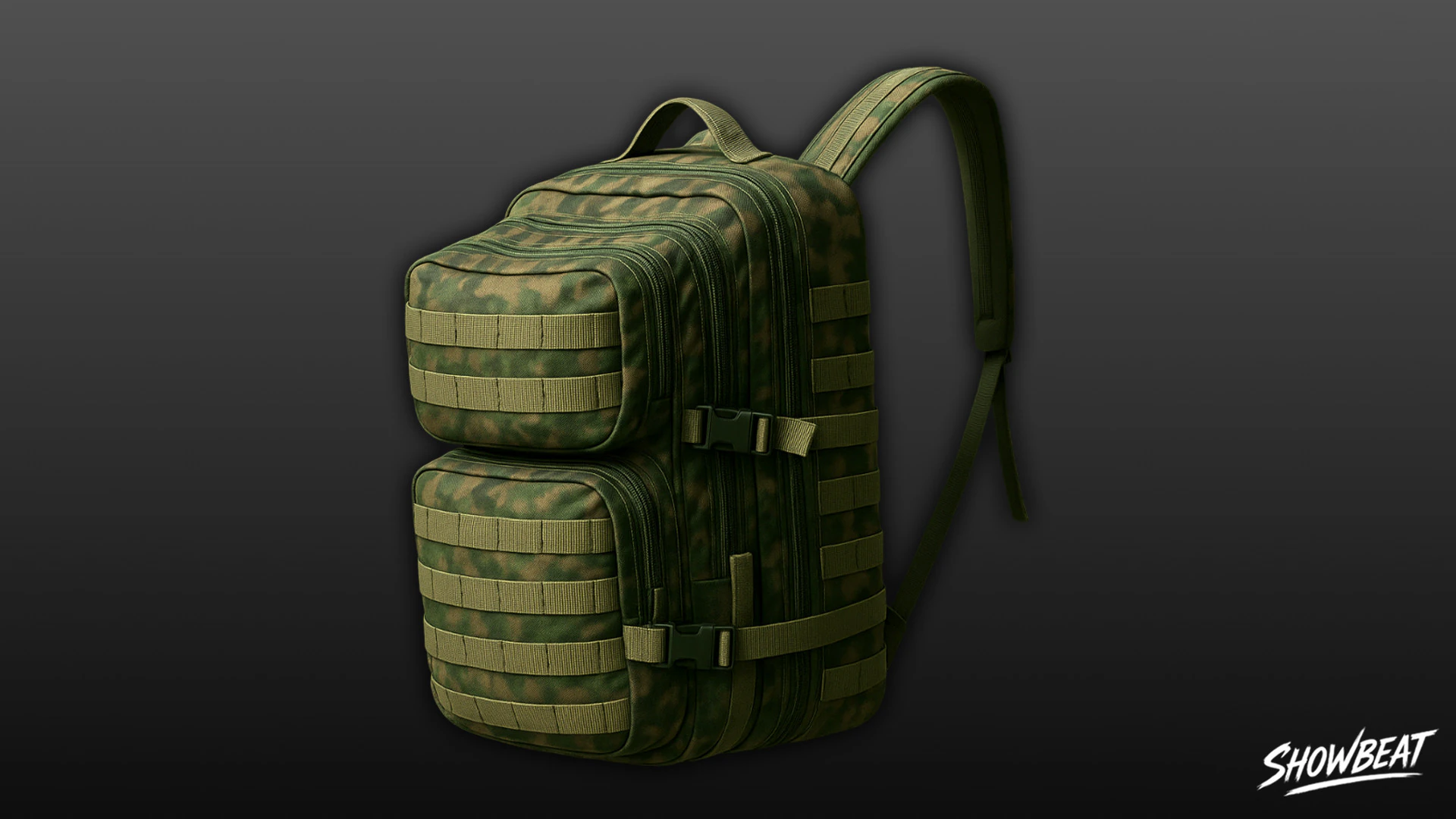 Green Camo Tactical Backpack 3D Model .c4d .max .obj .3ds .fbx .stl .blend 