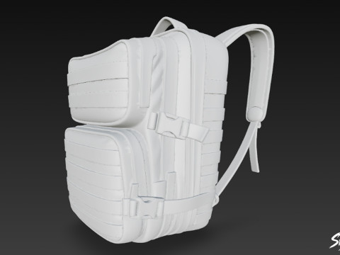 Ransel Taktis Kamuflase Hijau Model 3D