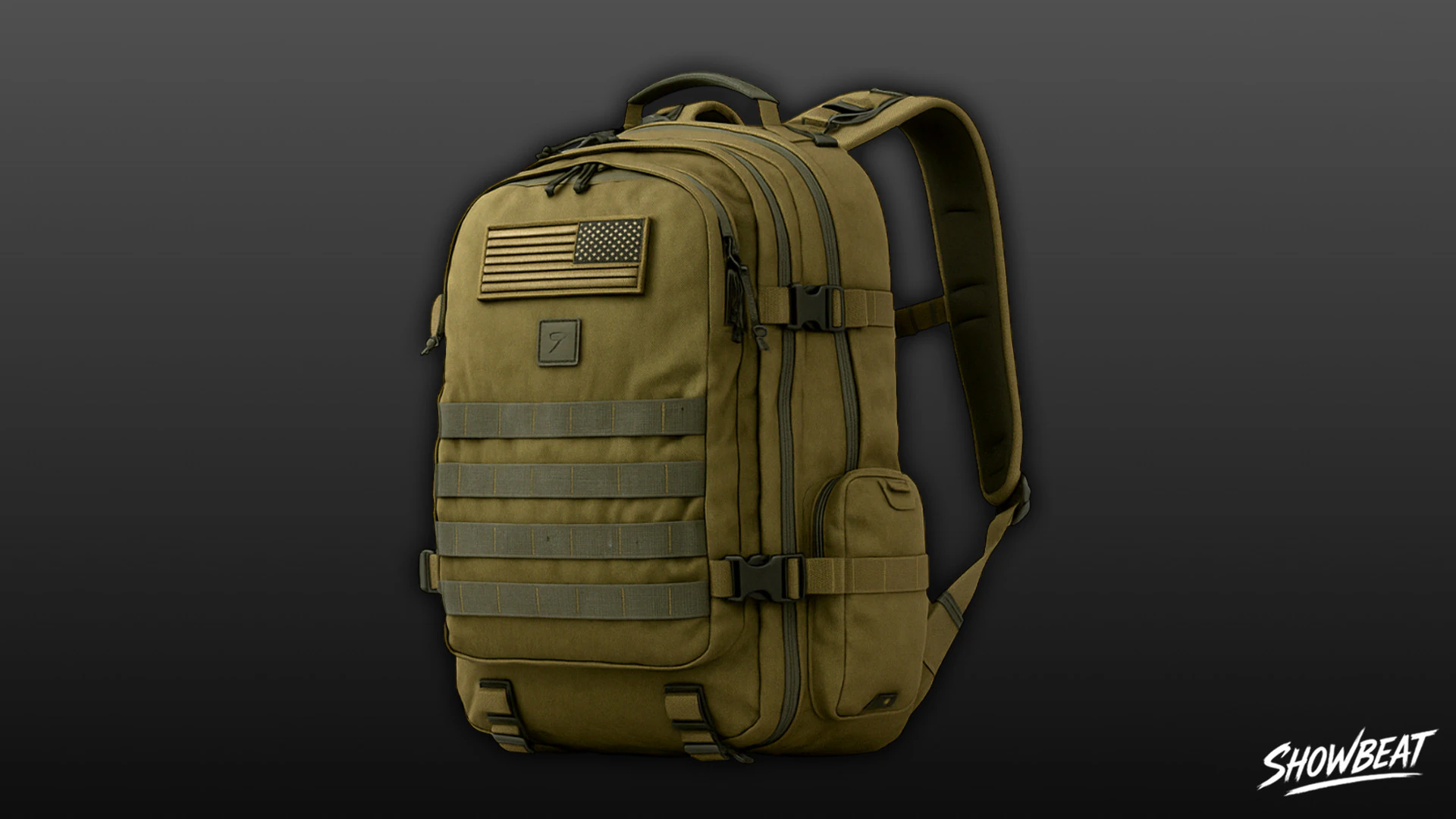Olive Assault Backpack 3D Model .c4d .max .obj .3ds .fbx .stl .blend 