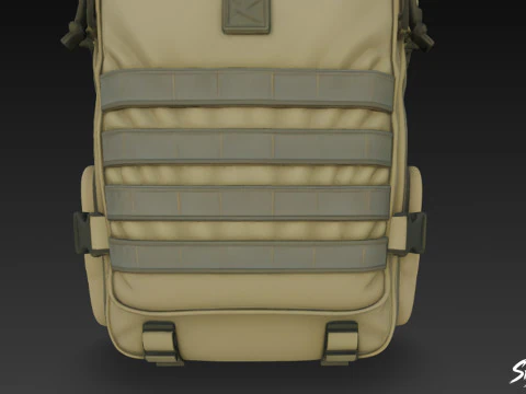 Olive Assault Backpack 3D Model