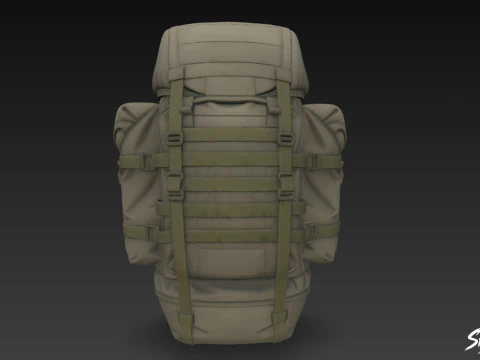 Оливковый рюкзак Field 3D Модель