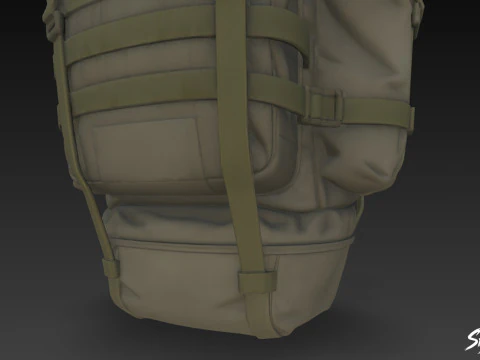 Оливковый рюкзак Field 3D Модель