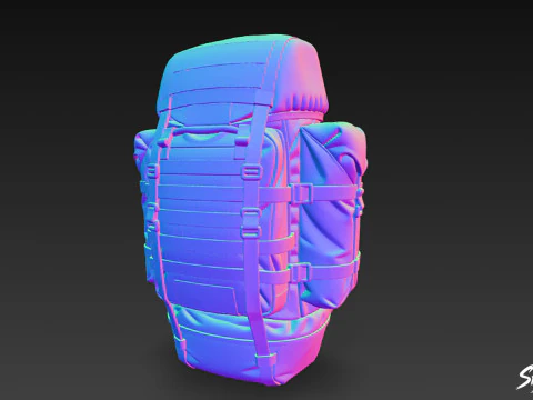 Оливковый рюкзак Field 3D Модель