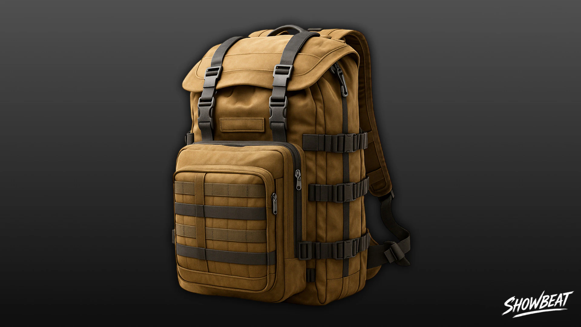 Olive Field Backpack 3D Model .c4d .max .obj .3ds .fbx .stl .blend 