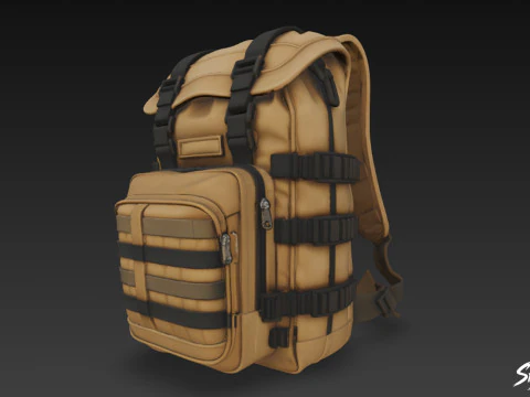 Olive Field Backpack 3D Model