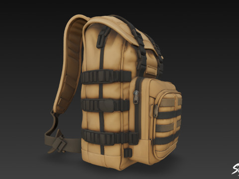 ऑलिव फील्ड बैकपैक 3D मॉडल