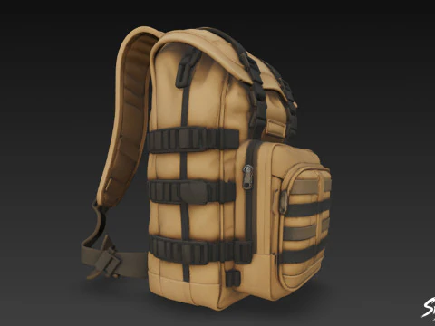 Olive Field Backpack 3D Model