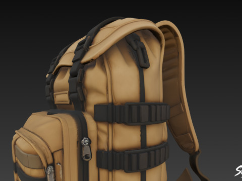 ऑलिव फील्ड बैकपैक 3D मॉडल