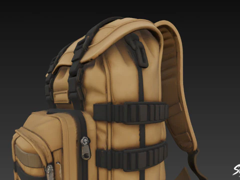 Olive Field Backpack 3D Model