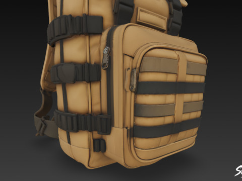 ऑलिव फील्ड बैकपैक 3D मॉडल