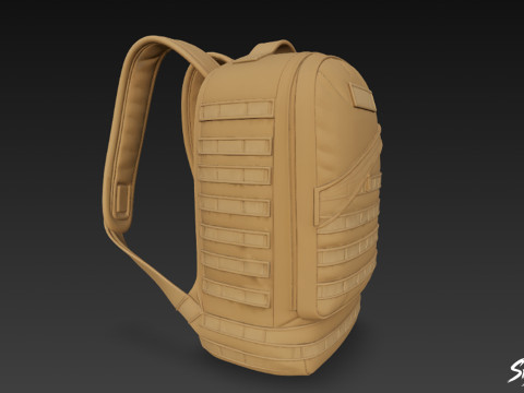 Tan Taktik Sırt Çantası 3D Model