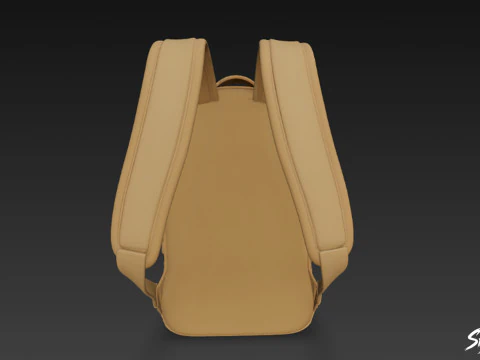 Tan Tactical Backpack 3D Model