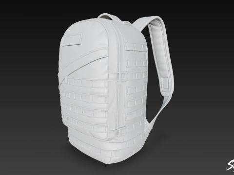 Tan Tactical Backpack 3D Model