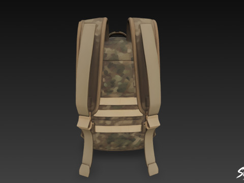 Plecak w kamuflażu leśnym Model 3D
