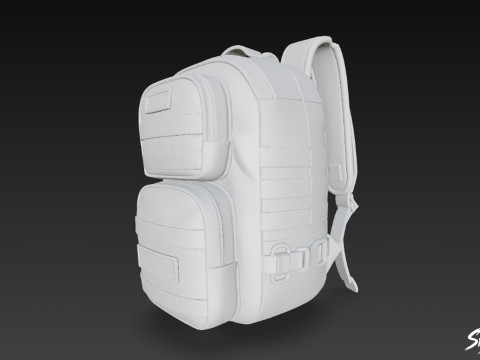 Plecak w kamuflażu leśnym Model 3D