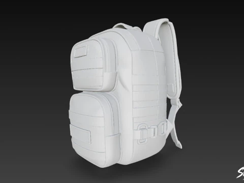 Woodland Camo Backpack 3D Model