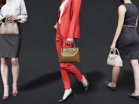 Damen-Taschenpaket 3D Modell