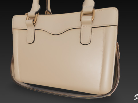 Бежева класична сумка 3D Модель