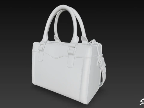 Beige Classic Tote Bag 3D Model