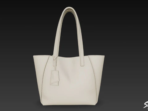 Beige Daily Tote Bag 3D Model