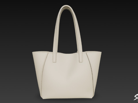 Sac fourre-tout quotidien beige Modèle 3D