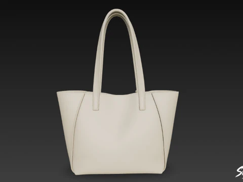 Beige Daily Tote Bag 3D Model