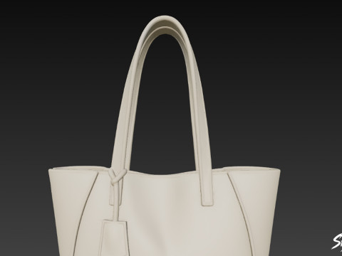 Sac fourre-tout quotidien beige Modèle 3D