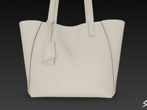 Sac fourre-tout quotidien beige Modèle 3D