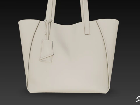Beige Daily Tote Bag 3D Model