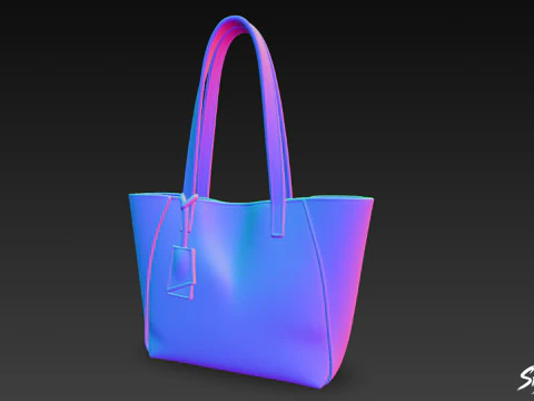 Beige Daily Tote Bag 3D Model